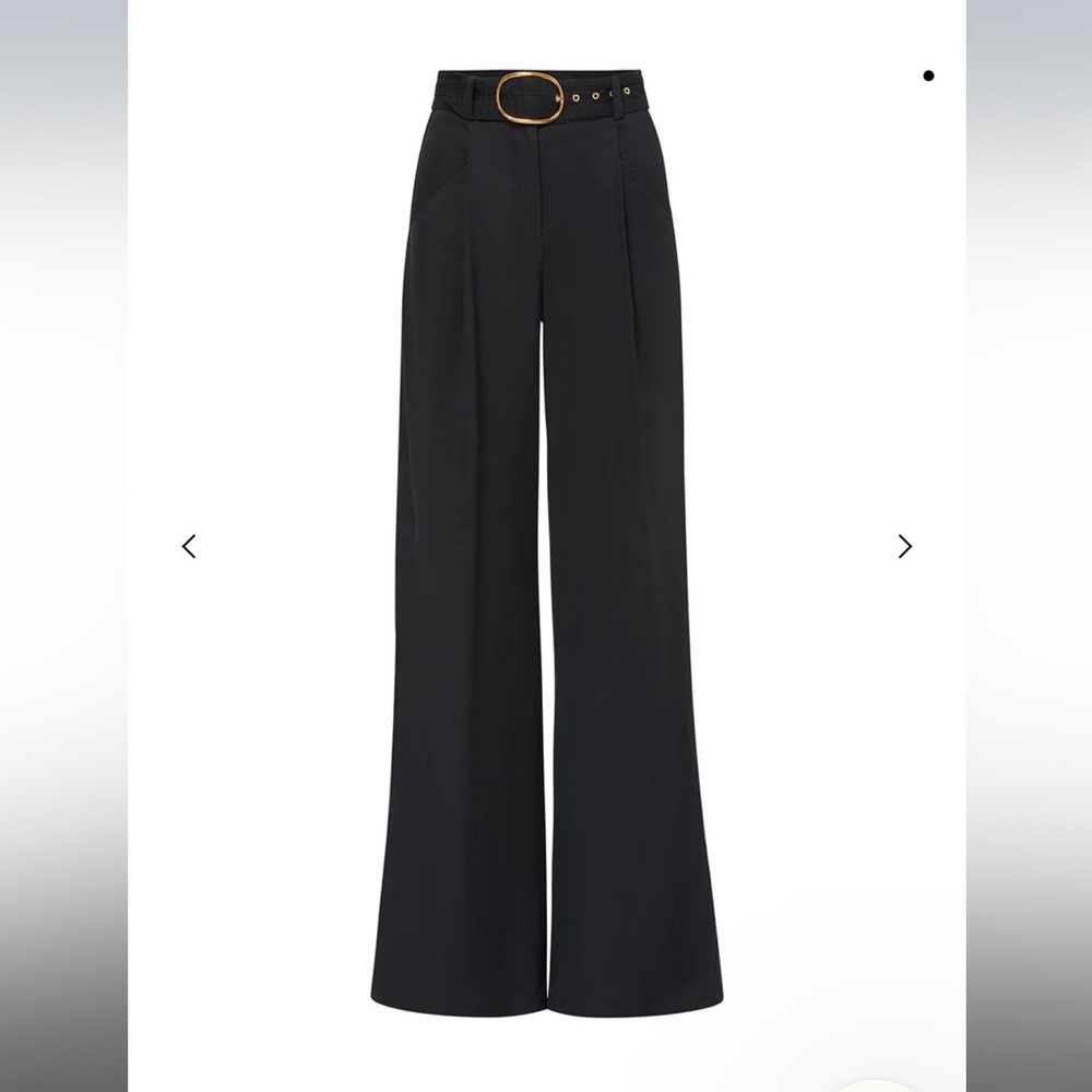 Veronica Beard Rimini Belted Wide-Leg Linen Pants